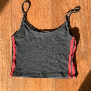 black tank top with red stripes on side!!